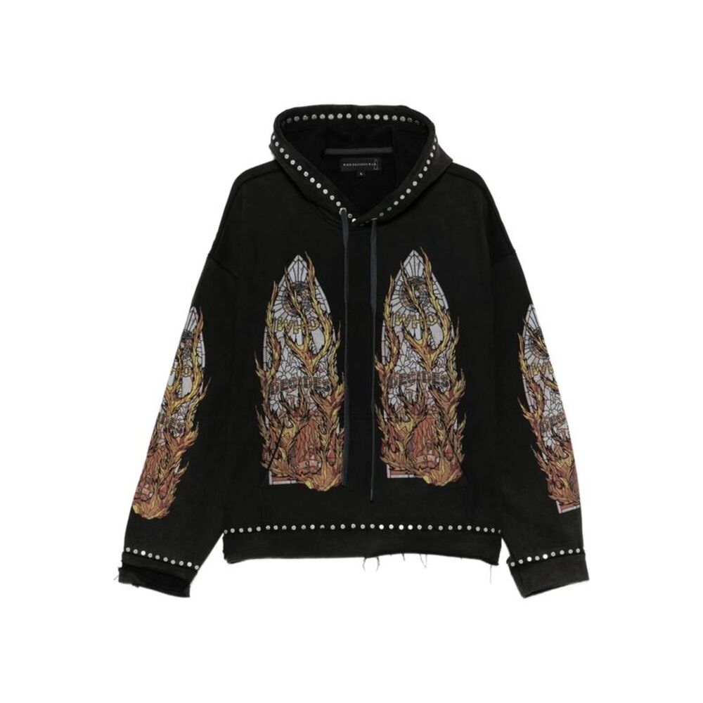 Who Decides War Black Sweaters & Knitwear - Hoodies Men
